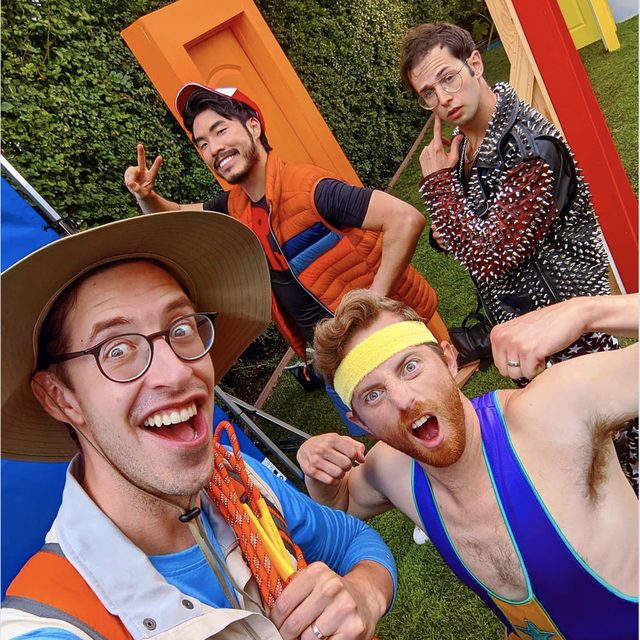 The Try Guys posing together for the Google Play Pokémon GO Fest campaign